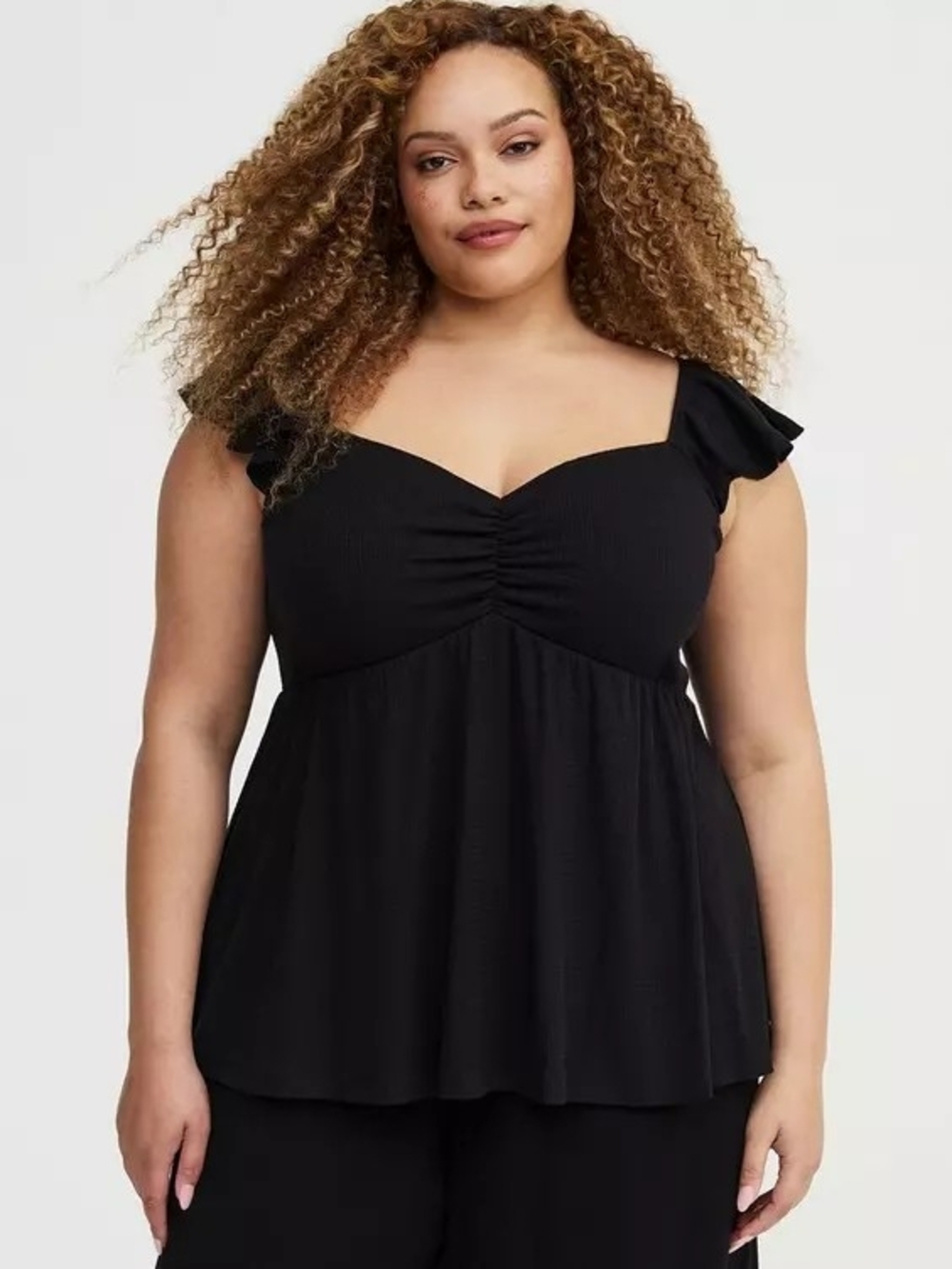 Torrid SupetSoft Jersey Flutter Sleeve Babydoll Top, Size 2x NWT